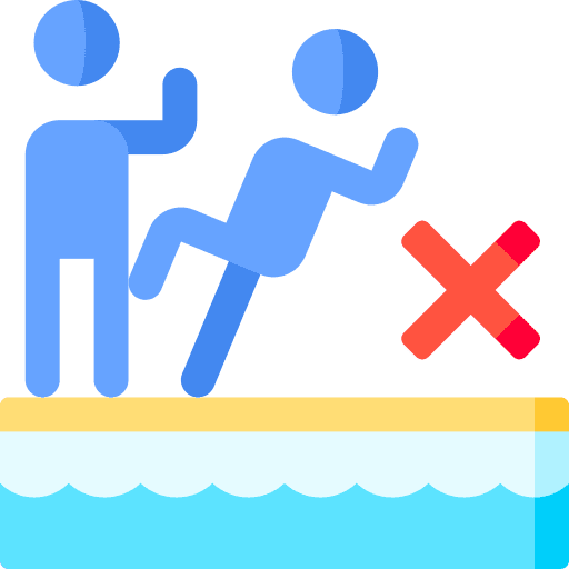 No rough play signaling forbidden swimming pool icon