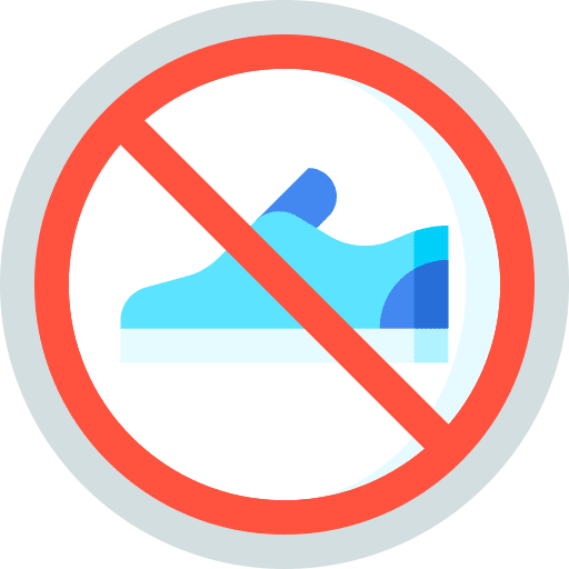 No shoes prohibition sign swimming pool icon