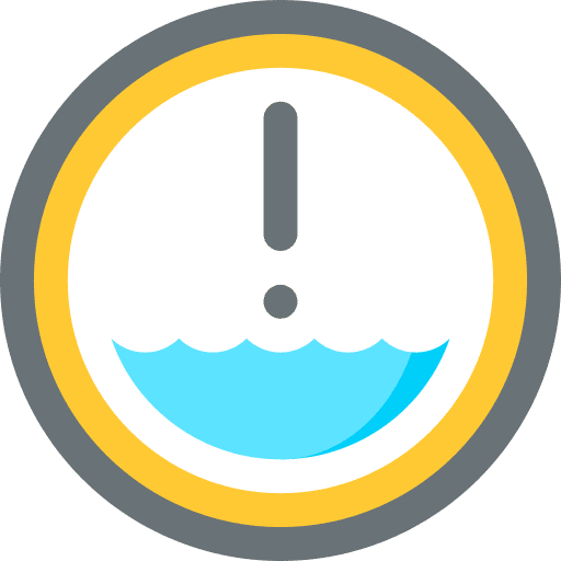 Shallow warning signaling sign icon
