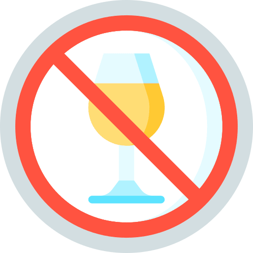 No alcohol prohibition forbidden no drink icon No alcohol prohibition forbidden no drink icon
