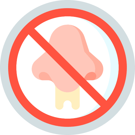 Blowing nose sign signaling prohibited icon Blowing nose sign signaling prohibited icon