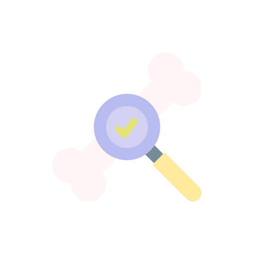Bone density magnifying glass check testing icon Bone density magnifying glass check testing icon