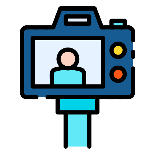Vlogger smartphone communications user icon Vlogger smartphone communications user icon