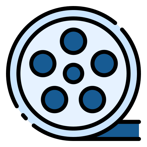 Film roll movie film reel music and multimedia icon Film roll movie film reel music and multimedia icon