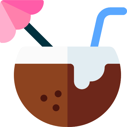 Coconut drink tropical party summertime icon Coconut drink tropical party summertime icon