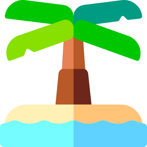 Island landscape palm tree tropical icon Island landscape palm tree tropical icon