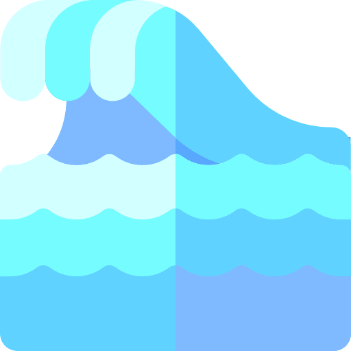 Sea summer beach wave icon