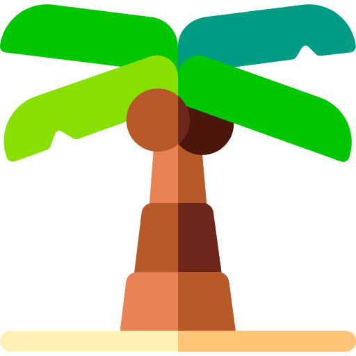 Palm tree island tropical beach icon Palm tree island tropical beach icon