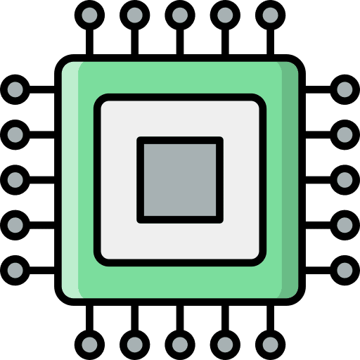 Microchip chip electronics circuit board icon