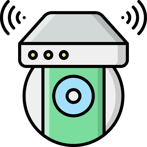 Surveillance security system wifi signal security camera icon