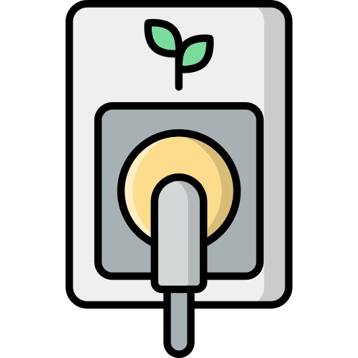 Green energy power socket ecology and environment sprout icon