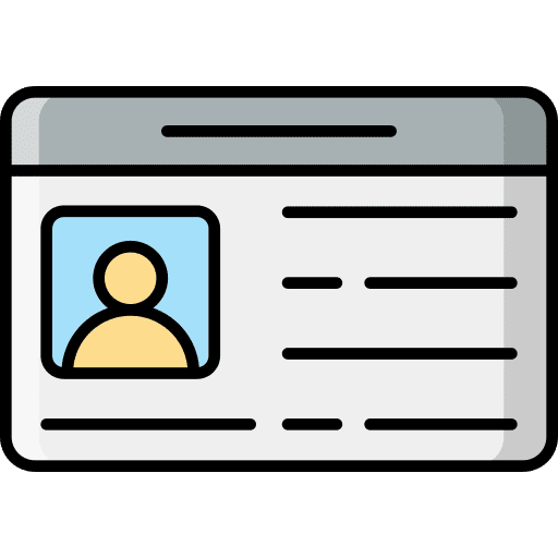 Id card user business card pass icon