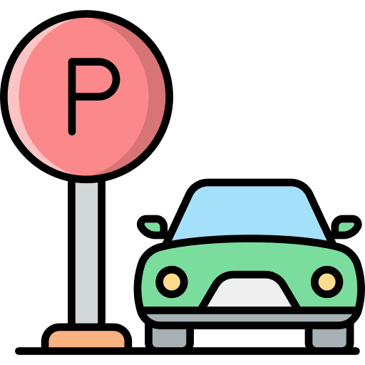 Parking area transportation vehicle parking signaling icon