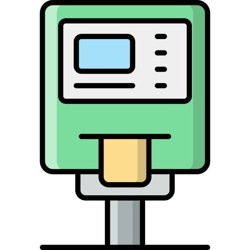 Parking meter architecture and city transportation urban icon