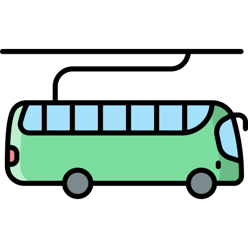 Electric bus vehicle public transport transportation icon