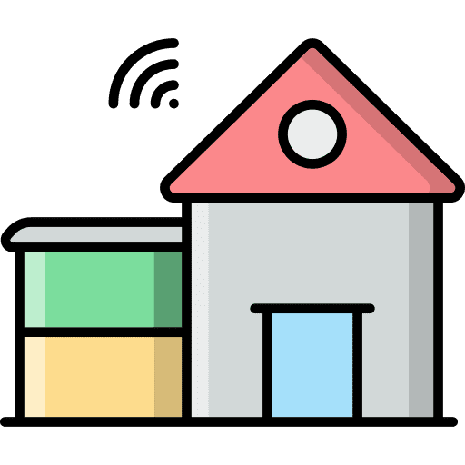 Smart house smart technology architecture and city electronics icon