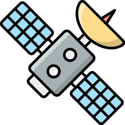Space satellite technology wireless connection icon