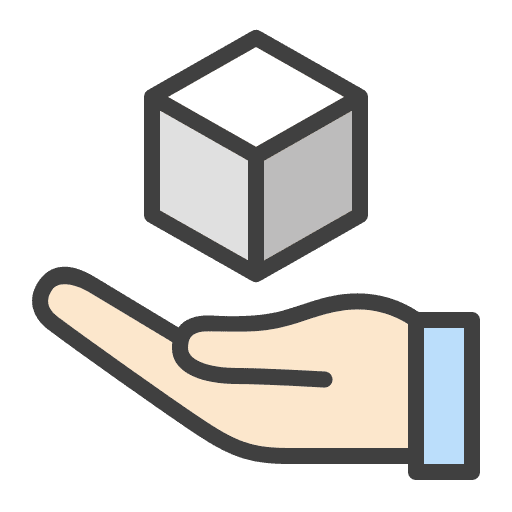 3d hand cube industry icon