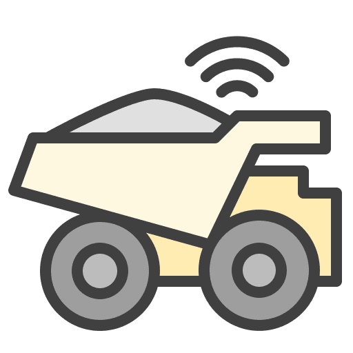Dump truck industry iot quarry icon