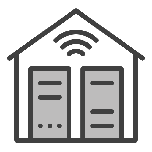 Server data center wi fi industry icon