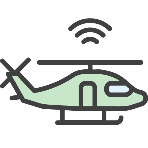 Heliciopter iot wi fi aviation icon