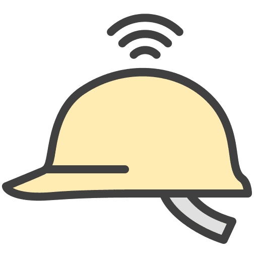 Helmet protection work industry icon
