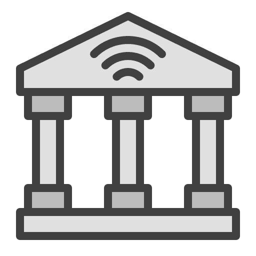 Bank industry museum bank icon