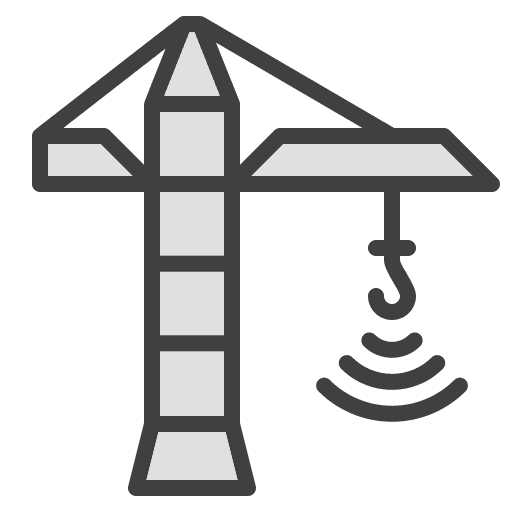 Construction machine building crane machine industry icon