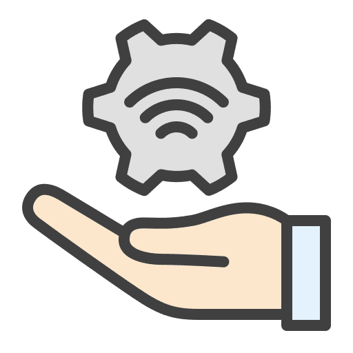 Custom gear wireless industry icon