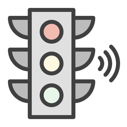 Traffic light semaphore iot lamps icon