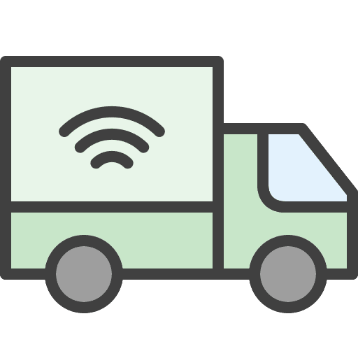 Truck iot tracking car icon