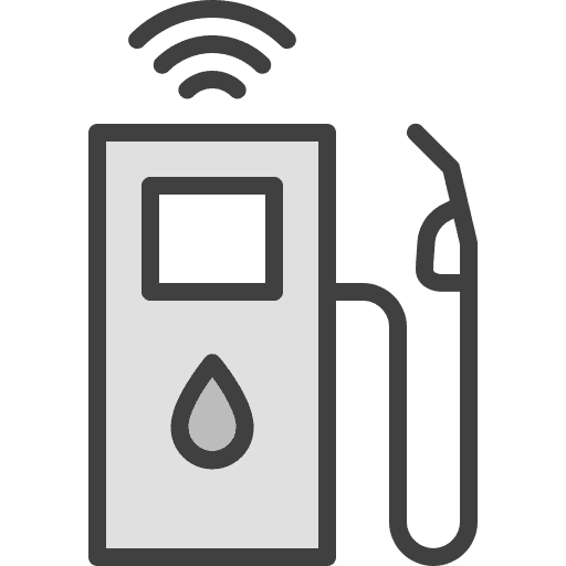 Gas station petrol fuel station industry icon