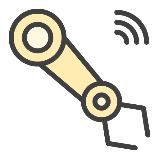 Manipulator arm wi fi robot hand icon