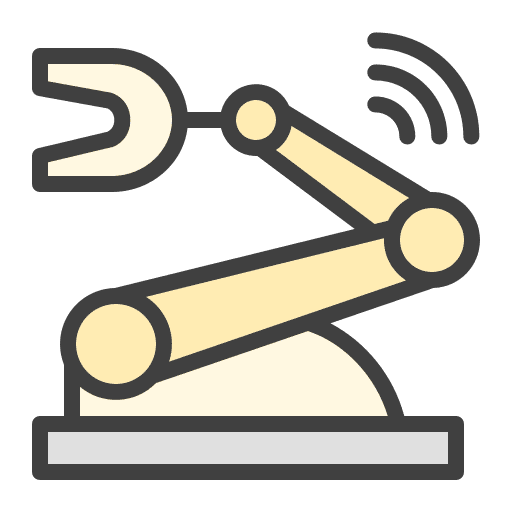 Manipulator mechanical wi fi robot hand icon