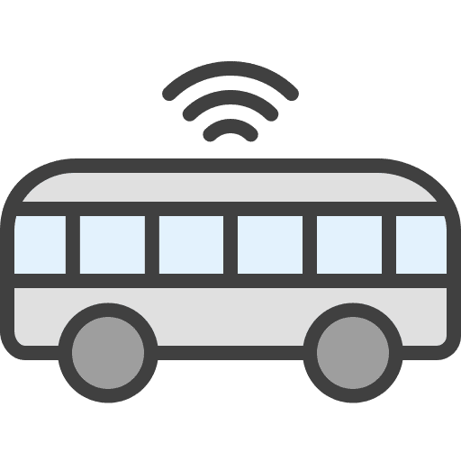 Bus transport wi fi smart city icon