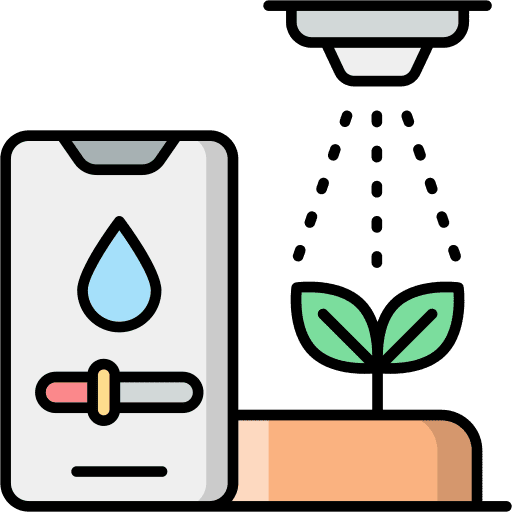 Irrigation system automatic sprinkler smart farm icon