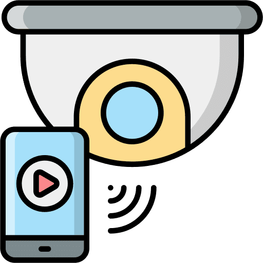 Security camera smartphone security system video camera icon Security camera smartphone security system video camera icon