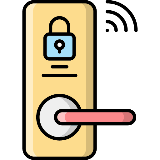 Smart lock electronics smart home access icon