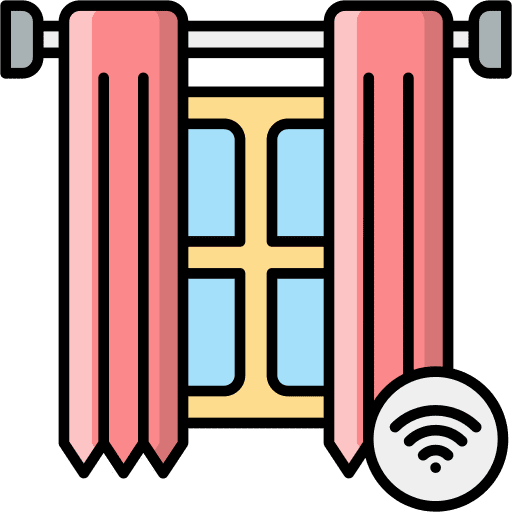 Smart curtain wireless connection smart curtain electronics icon Smart curtain wireless connection smart curtain electronics icon