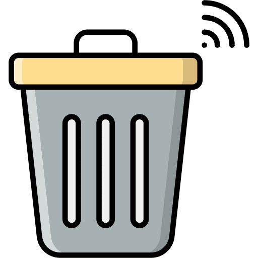Smart trash wifi signal smart home electronics icon Smart trash wifi signal smart home electronics icon
