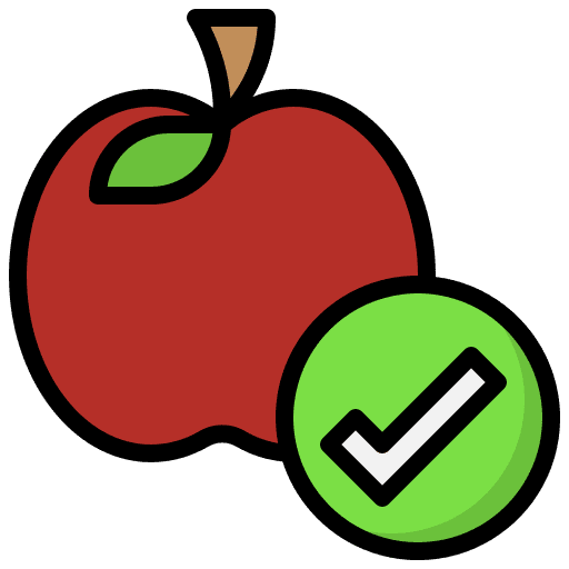 Food safety fruit organic vegan icon