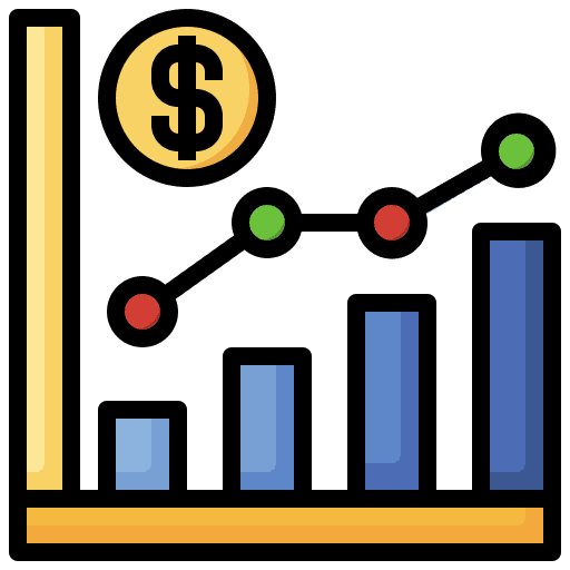 Graph coin statistics graphic icon Graph coin statistics graphic icon