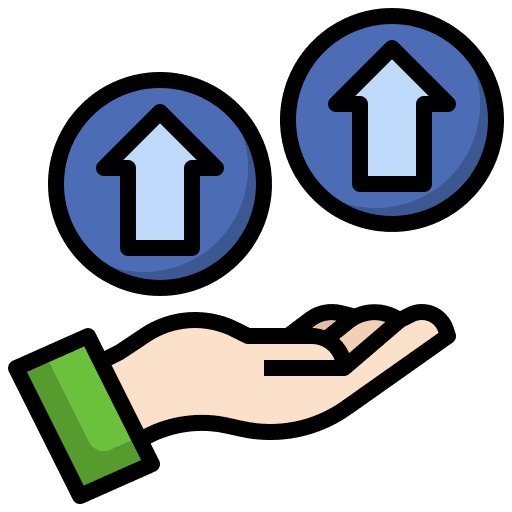 Increase increase hand business and finance icon Increase increase hand business and finance icon