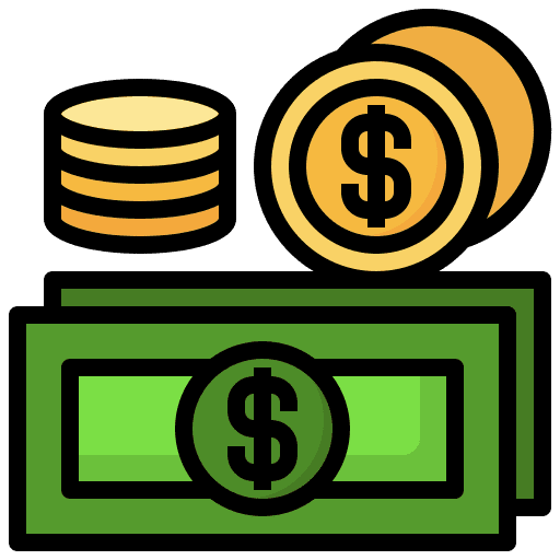 Money currency cash coins icon Money currency cash coins icon