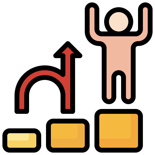 Steps improvement business and finance goals icon Steps improvement business and finance goals icon
