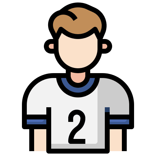 Player rugby gear sports ball user icon