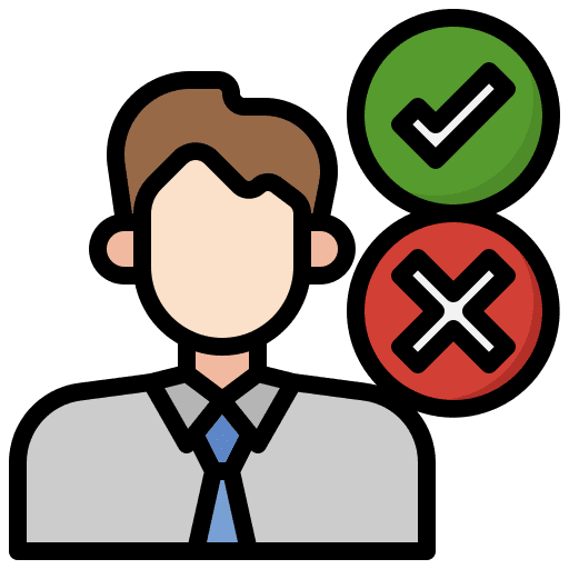 Decision making businessman right business and finance icon