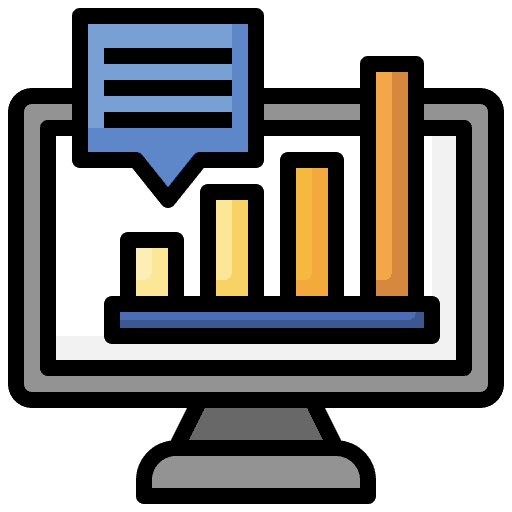 Interactive display business and finance statistics stats icon Interactive display business and finance statistics stats icon