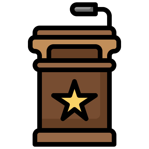 Podium communications representative chief icon