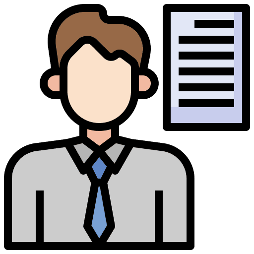 Presenter document training professions and jobs icon